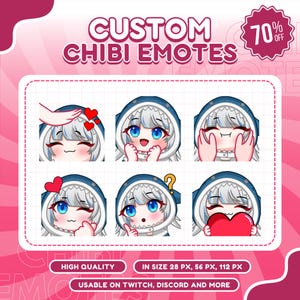 High Quality Custom Premium Twitch Emotes | Twitch Emoji for streamer | youtube, Twitch, Discord | Cute Chibi anime style