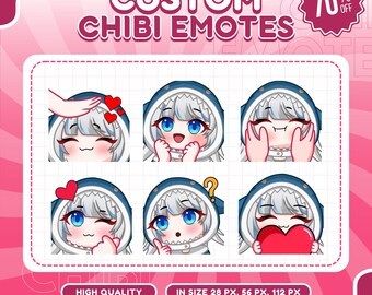 High Quality Custom Premium Twitch Emotes | Twitch Emoji for streamer | youtube, Twitch, Discord | Cute Chibi anime style