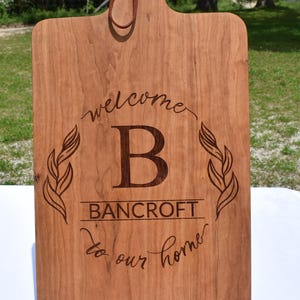 Cutting Board Personalized Solid Wood, Meat Carving Board Paddle Custom Engraved, Wood Chopping Board, Decorative Board, Wood Serving Board