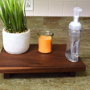 Solid Wood Riser, Decorative Pedestal, Wood Stand, Display Riser, Monitor Stand, Sink Caddy, Rustic Table Decor, Kitchen Bathroom Organizer