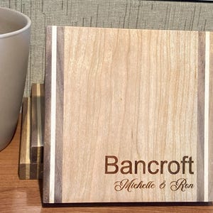 Wooden Coasters Personalized Rustic, Custom Engraved Wooden Coaster Set, Monogramed Wedding Coasters, Coaster Hardwood Natural