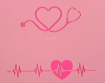 Heartbeat/ Stethoscope /Cookie & Craft Stencil by cankeep