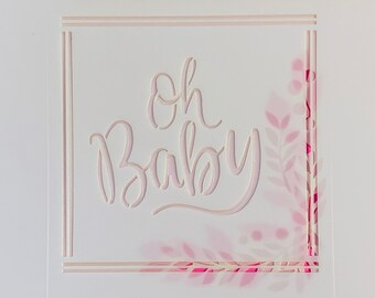 Oh Baby & Foliage 3 layer/ Cookie or Craft Stencil by cankeep