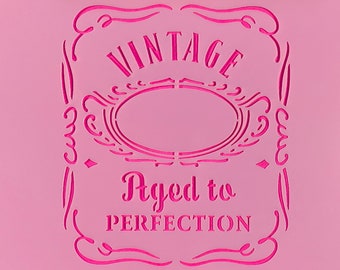 Aged to Perfection Label 3” or 3.5”/ Cookie & Craft Stencil by cankeep