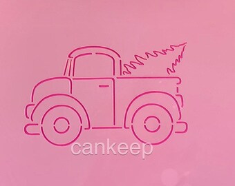 Paint Your Own- Truck & Christmas Tree/ Cookie or Craft Stencil