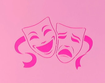 Theatre, COMEDY & TRAGEDY MASKS/ Cookie or Craft Stencils-cankeep