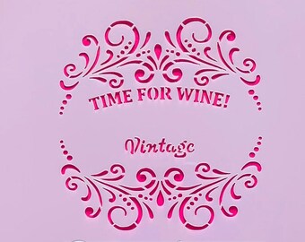 Wine Label Cookie & Craft Stencil by cankeep