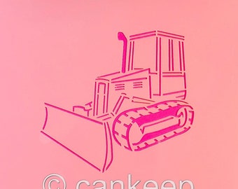 PYO Bulldozer- Cookie/ Craft Stencil- by cankeep