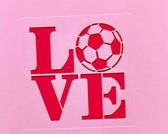 Soccer Ball LOVE / Cookie or Craft Stencil by cankeep