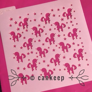 Unicorn Background / Cookie or Craft Stencil by cankeep