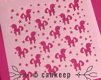 Unicorn Background / Cookie or Craft Stencil by cankeep