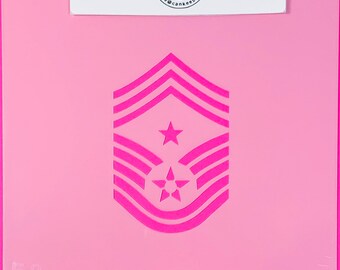 Logotipo/plantilla para galletas o manualidades del rango de sargento mayor jefe del comando E-9 de la Fuerza Aérea Militar