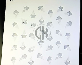 Ice Cream Cones- 2 part/ Cookie or Craft Stencil by cankeep