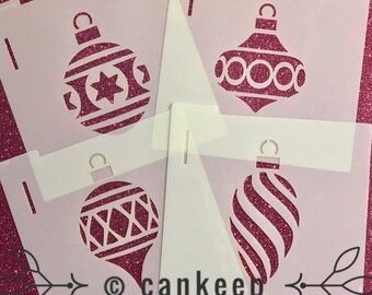 Ornaments set of 4 / Art, Craft or Cookie Stencils by cankeep
