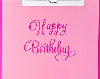 Estilo de escritura de feliz cumpleaños 1/ Plantilla para galletas o manualidades