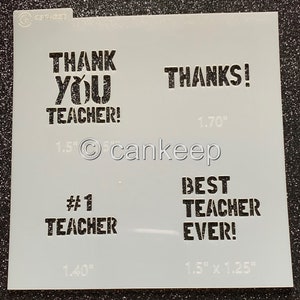 Teacher Appreciation/Apple-Thanks / Cookie or Craft Stencil image 2