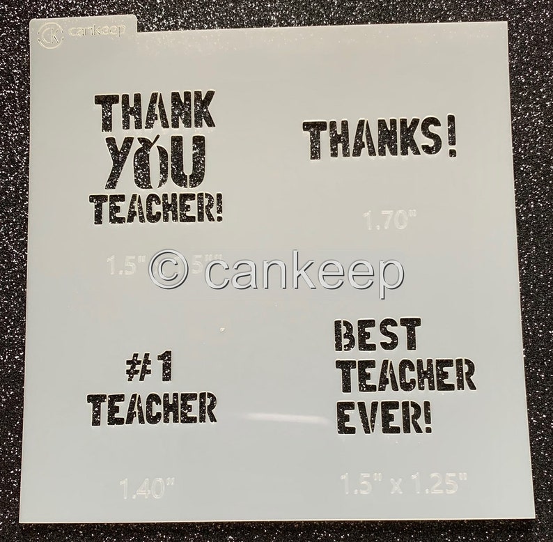 Teacher Appreciation/Apple-Thanks / Cookie or Craft Stencil image 2