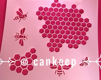 Honeycomb & Bees / Cookie or Craft Stencil by cankeep