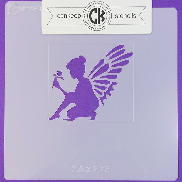 Fairy silhouette #2 /Cookie or Craft Stencil- by cankeep