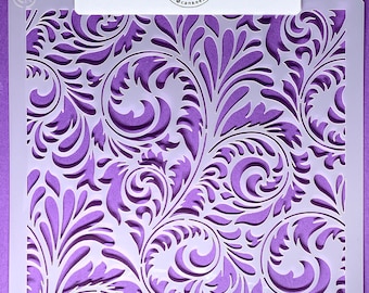 Swirly Brocade Background / Cookie or Craft Stencil by cankeep