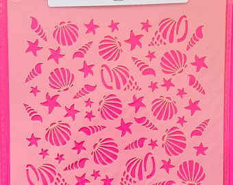 Plantilla para galletas - Fondo de conchas marinas - Corte láser