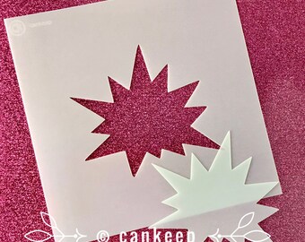Plantilla de galleta - Star Burst - Pow!_Background -Plantillas de corte láser