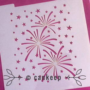 Fireworks & Stars-Laser Cut Cookie Stencil by Cankeep