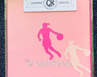 Basketball Player Girl #3 - Cookie & Craft Stencil by cankeep