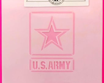 Military US Army Square Logo/ 2 Layer / Art, Craft or Cookie Stencil by cankeep