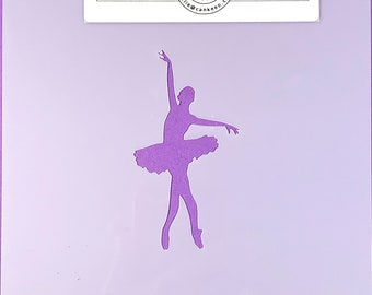 May include: A purple silhouette of a ballerina in a tutu, with the text "style #1" and "1.6 x 3" below the image.