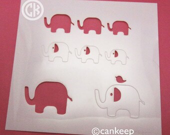 Baby Elephants-Large / Art, Craft or Cookie Stencils by cankeep