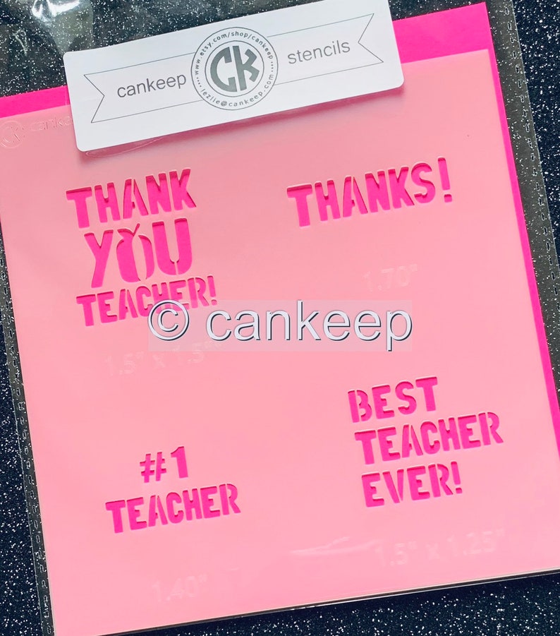 Teacher Appreciation/Apple-Thanks / Cookie or Craft Stencil image 1