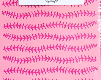 Baseball Stitches Background / Cookie or Craft Stencil by cankeep