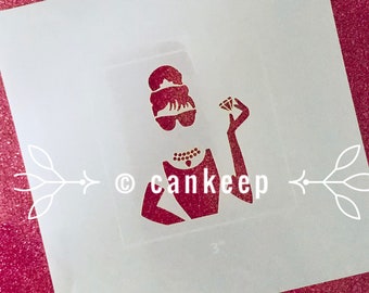 Audrey w/ Diamond / Cookie or Craft Stencil by cankeep
