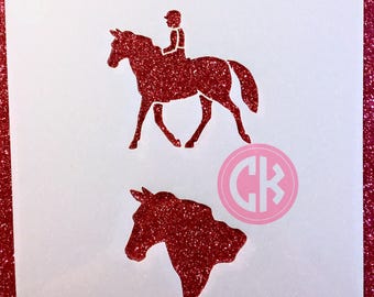 馬とライダー/クッキーまたはクラフトステンシル