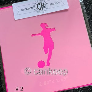 Soccer Player Girl #2 / Cookie or Craft Stencil by cankeep