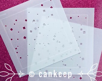 Confetti Squares 3 layer / Cookie or Craft Stencil by cankeep