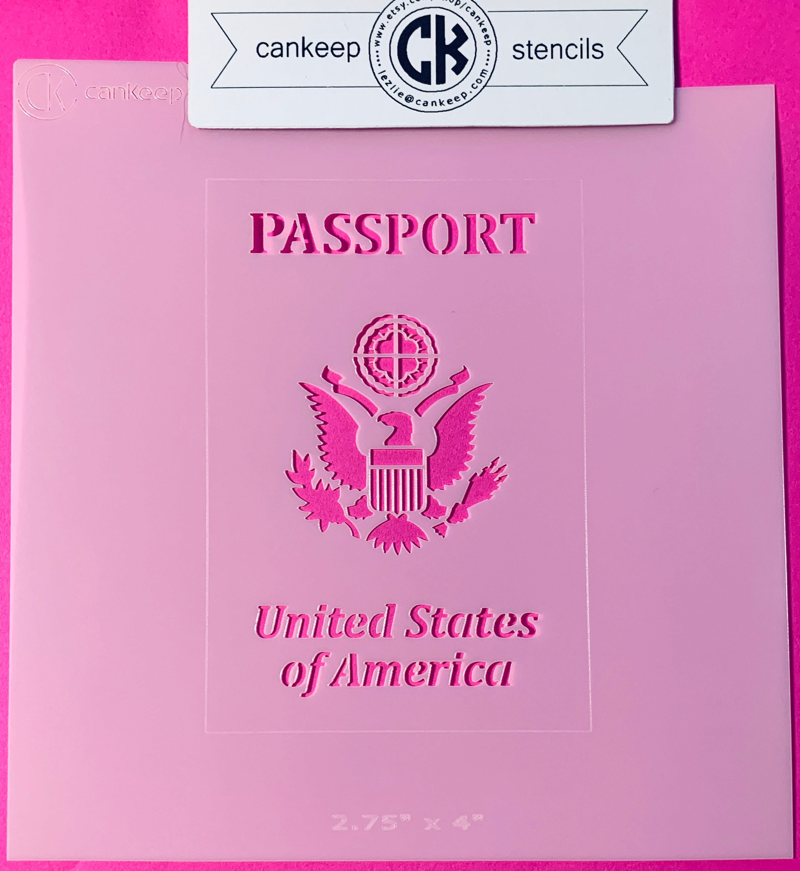 Passport Stencil US / Cookie or Craft Stencil by cankeep