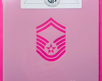 Military Air Force E-8 Senior Master Sgt. Rank Logo/Cookie & Craft Stencil by cankeep