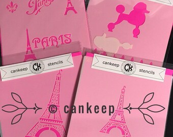 Paris France - Set of 4/Cookie or Craft Stencils
