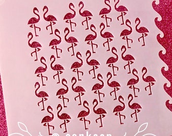 Fondo de flamencos / Plantilla para arte, manualidades o galletas de cankeep
