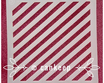 Diagonal 1/4” Stripes Background / Art, Craft or Cookie Stencil
