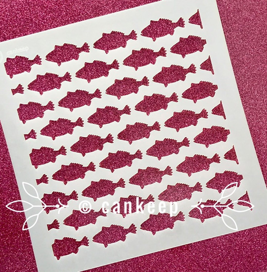 Cookie Stencil - Fish Background -laser Cut Stencil - Etsy