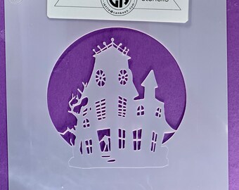 Haunted House Cookie Stencil - Etsy