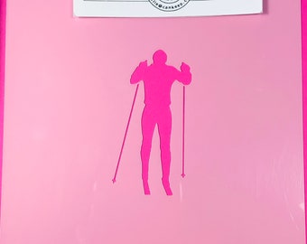 Cross Country Skier #2/ Cookie or Craft Stencil- Laser cut by cankeep