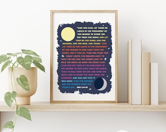 Sun, Moon, & Stars Genesis 1 - Digital Download