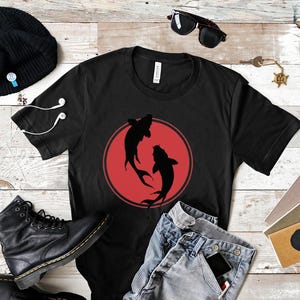 Yin Yang Koi Fish TShirt| Japanese Tshirt| Japanese Fish Tshirt| Anime Tshirt| Kawaii Tshirt| Harajuku| Cute Fish Tshirt| Fish Tshirt| Gifh