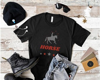 Rodeo Horse Graphic Tee: Western Cowgirl Shirt