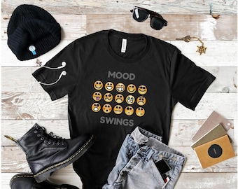 Funny Emoji T-Shirt: Relatable Mood Swings, Humorous Apparel