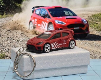 Ford Fiesta nyckelring i rallybilsstil WRC present till entusiaster metallnyckelring presentförpackning fri frakt